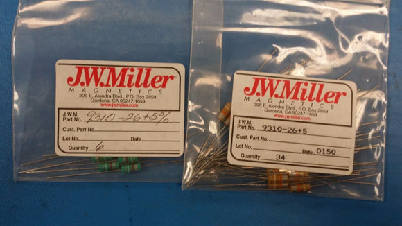 (5 PCS) 9310-26-5% JW MILLER Fixed R.F. Inductors Unshielded 3.9uH 5%