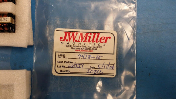 (1 PC) 7418-RC JW MILLER Ind Common Mode Choke 45mH 1KHz 400mA Pin