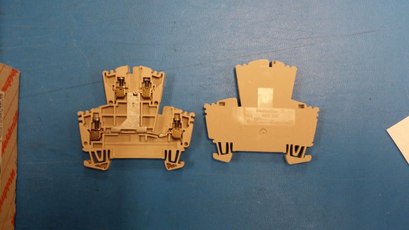 (2 PCS) 102230 WEIDMULLER WDK2.5V TERMINAL BLOCK DIN RAIL 4 POSITION 26-12AWG
