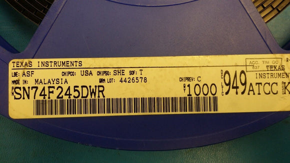 (10 PCS) SN74F245DWR TI Bus XCVR Single 8-CH 3-ST 20-Pin SOIC