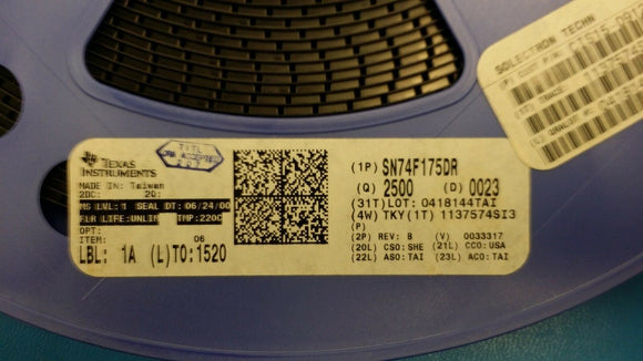 (10 PCS) SN74F175D Flip Flop D-Type Bus Interface Pos-Edge 1-Element 16-Pin SOIC