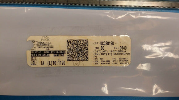 (2 PCS) UCC3819D TI Power Factor Correction PREREGUL 0.15mA 115KHz SOIC16