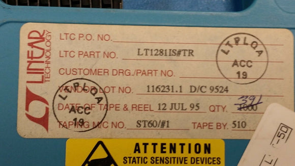 (1 PC) LT1281IS Line Transceiver, 1 Func, 2 Driver, 2 Rcvr, BIPolar, SOIC16