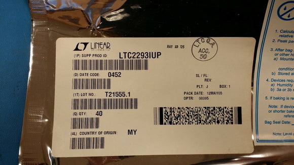 (1 PC) LTC2293IUP IC ADC DUAL 12BIT 65MSPS 64QFN