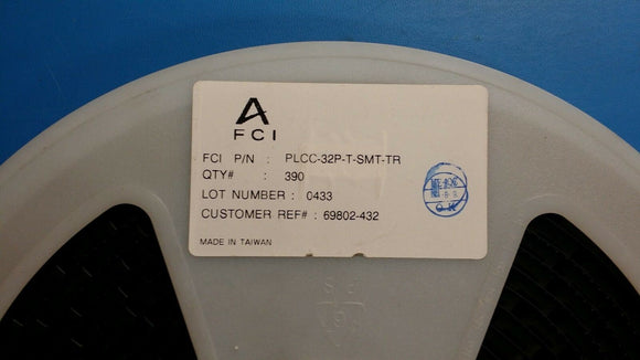 (25 PCS) PLCC-32P-T-SMT-TR FCI IC Socket, PLCC32, 32 Contact(s) SMT/SMD