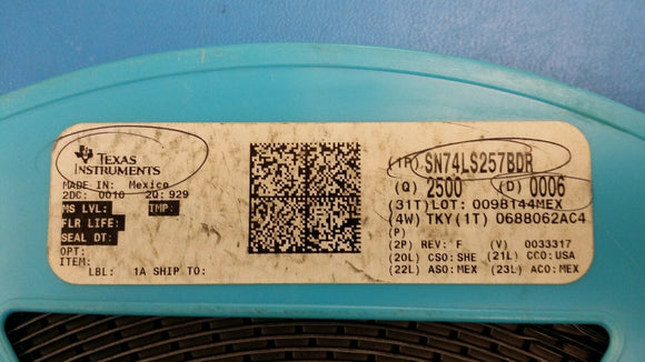 (10 PCS) SN74LS257BDR TI IC DATASELCT/MUX 2-1 QUAD 16SOIC