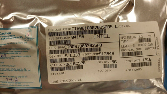 (1 PC) CT80618007035AB INTEL CPU Atom E680T Single Core 1.6GHz FCBGA676 ROHS