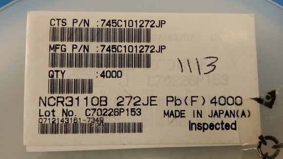 (10 PCS) 745C101272JP CTS RES ARRAY 8 RES 2.7K OHM 2512 ROHS