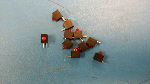 (10 PCS) LED 3MM RIGHT ANGLE HI EFFIECIENCY RED 2-PIN CBI PC MNT