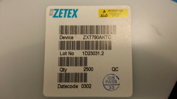 (10 PCS) ZXT790AKTC ZETEX Trans GP BJT PNP 40V 3A 3-Pin(2+Tab) DPAK