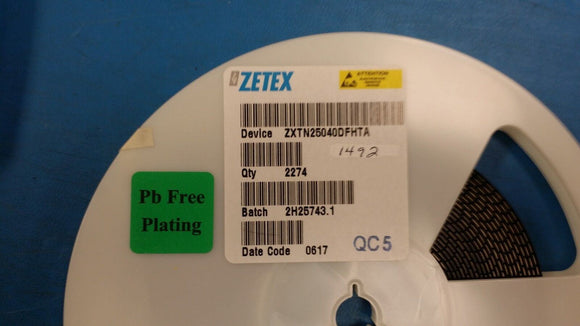 (10 PCS) ZXTN25040DFHTA ZETEX Trans GP BJT NPN 40V 4A 3-Pin SOT-23 ROHS (0617DC)