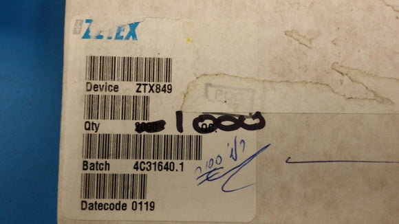 (10 PCS) ZTX849 ZETEX Trans GP BJT NPN 30V 5A 3-Pin E-Line TO-92-3