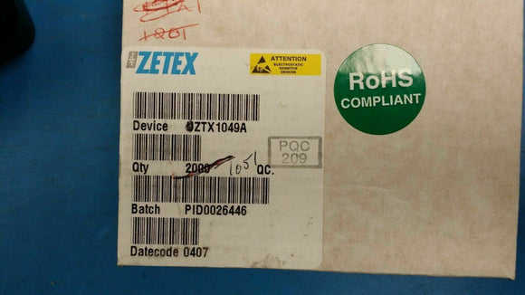 (10PC) ZTX1049A ZETEX Trans GP BJT NPN 25V 4A 3-Pin E-Line TO-92 ROHS (0407 D/C)