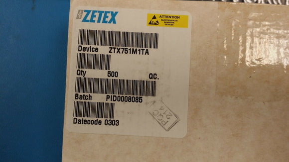 (50 PCS) ZTX751M1TA ZETEX Trans GP BJT PNP 60V 2A 3-Pin E-Line TO-92-3