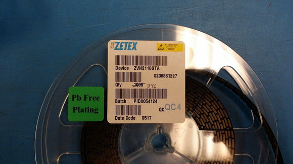 (10 PCS) ZVN2110GTA ZETEX TRANSISTOR MOSFET N-CH 100V 500MA SOT223 ROHS