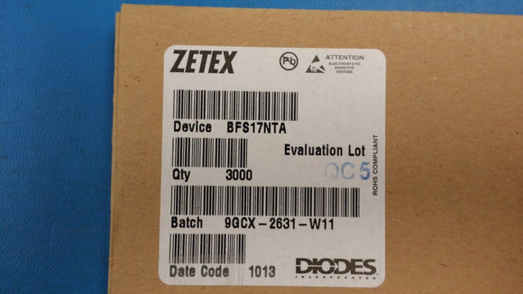 (10 PCS) BFS17NTA ZETEX TRANS RF NPN 3.2GHZ 11V SOT23 ROHS