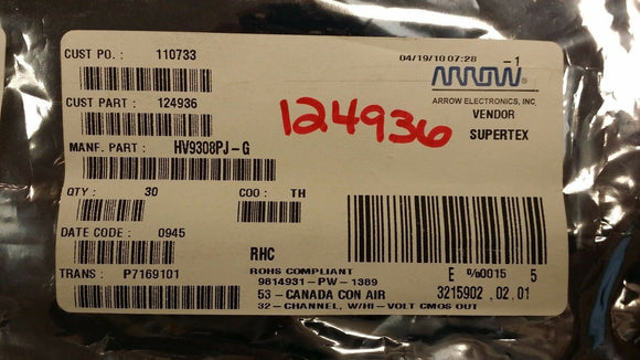 (1 PC) HV9308PJ-G SEPERTEX IC 32BIT SRL CMOS 80V 44PLCC ROHS
