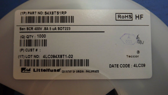 (10PCS) S4X8TS1RP LITTELFUSE Thyristor SCR 400V 10A 4-Pin(3+Tab) SOT-223