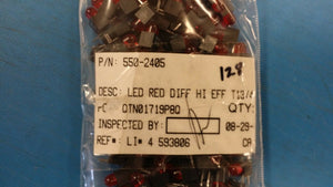 (5 pcs) 550-2405 DIALIGHT CBI LED Uni-Color Red 650nm 2-Pin Right Angle