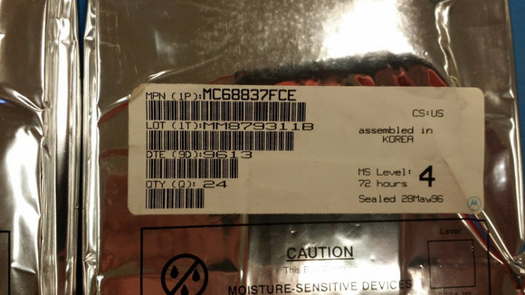 (24 PCS) MC68837FCE FACTORY SEALED BAG OF 24 PCS