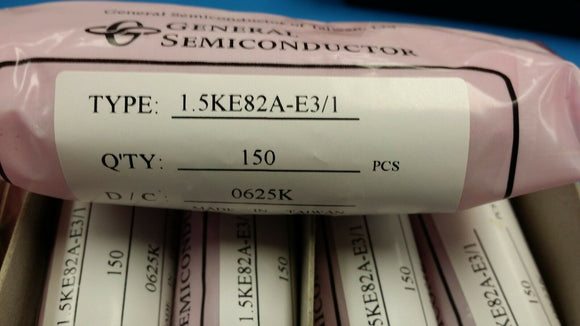 (150 PC) 1.5KE82A-E3 Diode TVS Single Uni-Dir 70.1V 1.5KW 2-Pin DO-201 Bulk ROHS
