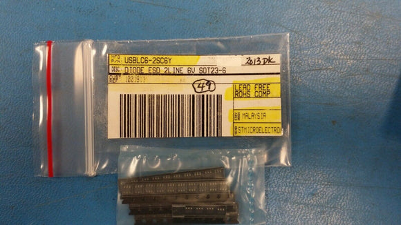 (19PCS) USBLC6-2SC6Y STMICRO TVS DIODE 5.25V 17V SOT23-6 ROHS AUTOMOTIVE GRADE