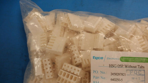 (25 PCS) 640250-5 TYCO CONN RECEPT 5 POS W/RAMP SL-156 ROHS