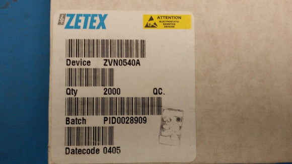 (10 PCS) ZVN0540A ZETEX Trans MOSFET N-CH 400V 0.09A 3-Pin E-Line TO-92