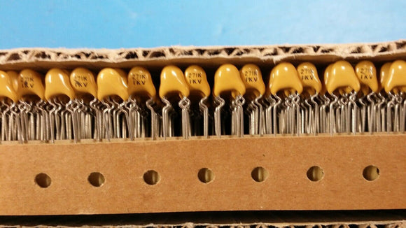 (10 PCS) ECKR3A271KBP Cap Ceramic 270pF 1KVDC 10% Y5P Crimped Lead