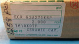 (25 PCS) ECKR3A271KBP Cap Ceramic 270pF 1KVDC 10% Y5P Crimped Lead