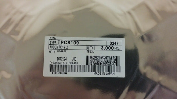 (3000) TPC8109(TE12L) TOSHIBA Trans MOSFET P-CH 30V 10A 8-Pin SOP