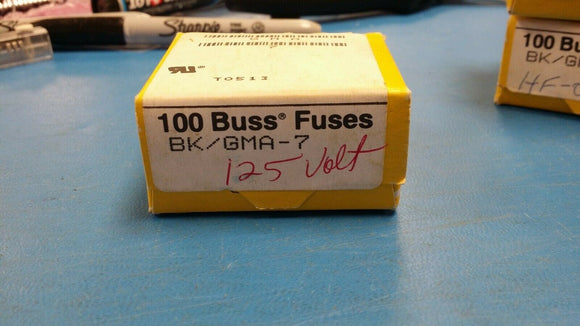 (10 PCS) GMA-7 BUSSMANN FUSES 7A 125V 5mm x 20mm FAST BLOW