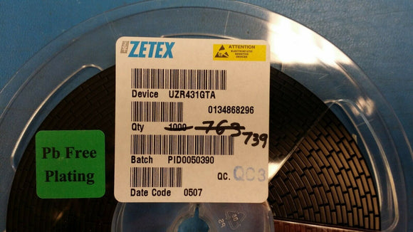 (10 PCS) ZR431FTA ZETEX V-Ref Adjustable 2.5V to 20V 100mA 3-Pin SOT-23 ROHS