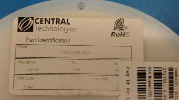 (100 PCS) CTML0805F-R82K Inductor RF Chip Shielded Multi-Layer 820nH 10% ROHS