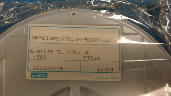 (10PC) GHM1038SL470J3K MURATA CAP, CER, MONOLITHIC, 47pF, DC 3150V, 5%, SMD,1808