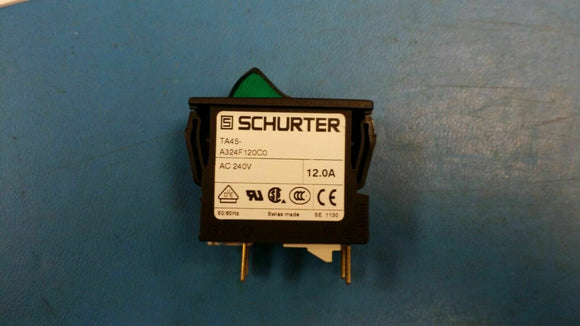 (1PC) 4430.0463 SCHURTER TA45-A324F120C0 Circuit Breaker, 2 Pole Rocker 240V 12A