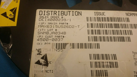 (25 PCS) MAX6315US26D2-T MAXIM IC RESET CIRCUIT 2.63V SOT143-4