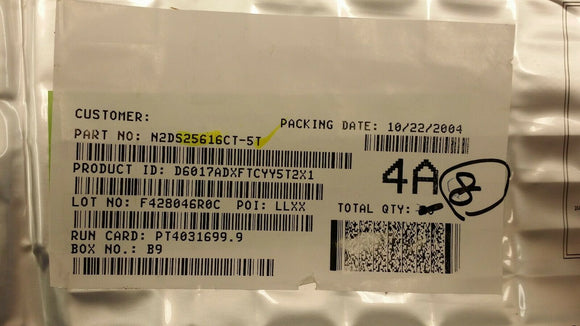 (4 PCS) N2DS25616CT-5T ELIXIR DDR DRAM, 16MX16, 0.65ns, CMOS, PDSO66