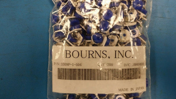 (25 PCS) 3309P-1-504 BOURNS Res Cermet Trimmer 500K Ohm 25% 0.5W(1/2W)