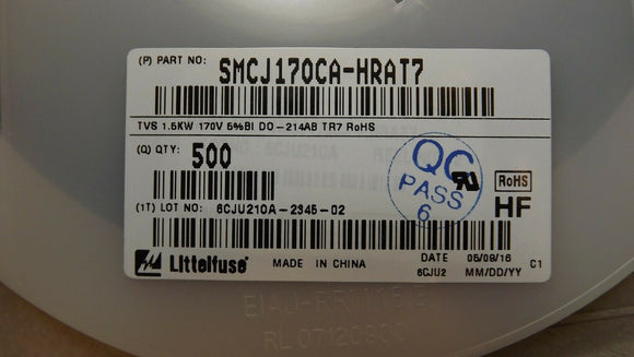(500PCS) SMCJ170CA-HRAT7 LITTELFUSE TVS DIODE 170V 275V DO214AB (1REEL)