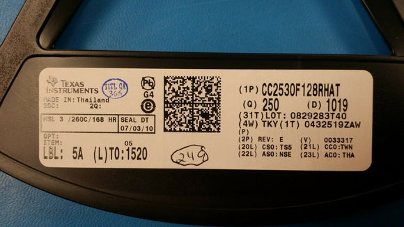 (1 PC) CC2530F128RHAT TI IC RF TXRX+MCU 802.15.4 40VFQFN ROHS