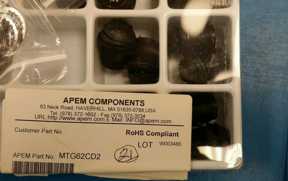(1 PC) MTG62CD2 APEM ROCKER SWITCH TOGGLE SPDT 0.4VA 20V PANEL MT ROHS