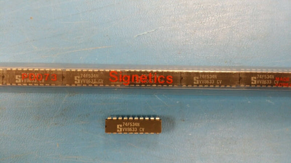 (10 PCS) 74F534N SIGNETICS 8-BIT TRANSCEIVER, INVERTED OUTPUT, PDIP20