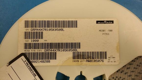 (10 PCS) GRM44X7R105K050BL MLCC 1uF 50V 10%, X7R 15% TC, CASE 2225