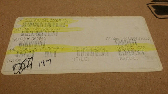 (2 PCS) 2500R-76J API 10mH Unshielded Molded Inductor 48mA 72Ohm Max 5% Axial