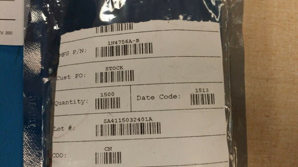 (25 PCS) 1N4756A 1N4756A-B RECTRON Diode Zener Single 47V 5% 1W 2-Pin DO-41 ROHS