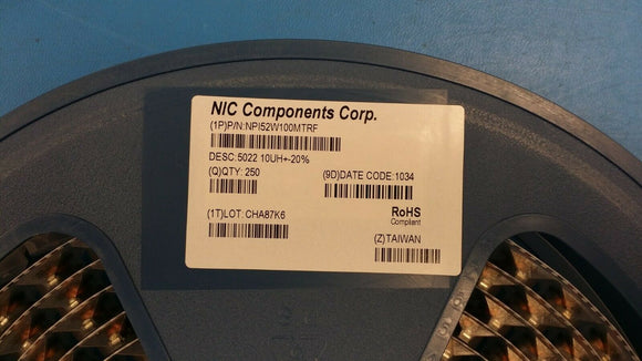 (10 PCS) NPI52W100MTRF NIC Ind Power Unshielded Wirewound 10uH 20% ROHS