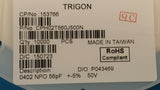 (50 PCS) 0402N560J500CT MLLC 56pF ±5% 50V Ceramic Capacitor C0G, NP0 0402 ROHS