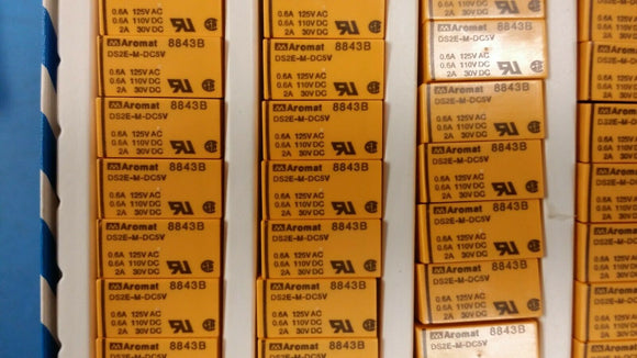 (2 PCS) DS2E-M-DC5V AROMAT RELAY GEN PURPOSE DPDT 2A 5VDC