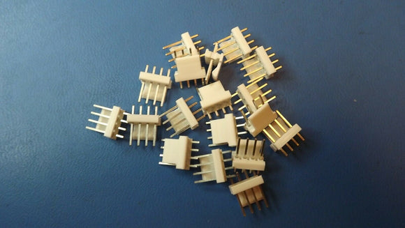 (18) 640456-4 MTA-100 4 Position Single Row Through Hole Straight Wire to Board